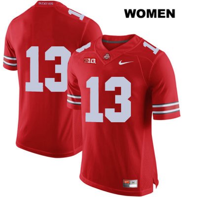 Women's NCAA Ohio State Buckeyes Tyreke Johnson #13 College Stitched No Name Authentic Nike Red Football Jersey CS20S51EP